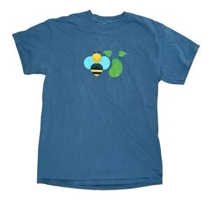 Custom Ink Blue Bee Graphic T-shirt Unisex Size M